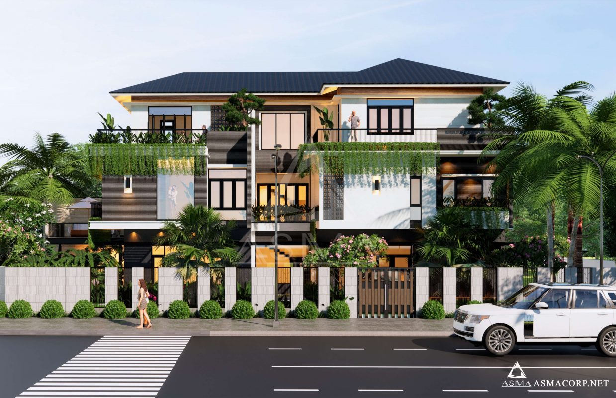Hình ảnh nhà 1 trệt 2 lầu sân thượng 4x16m mái thái mặt tiền