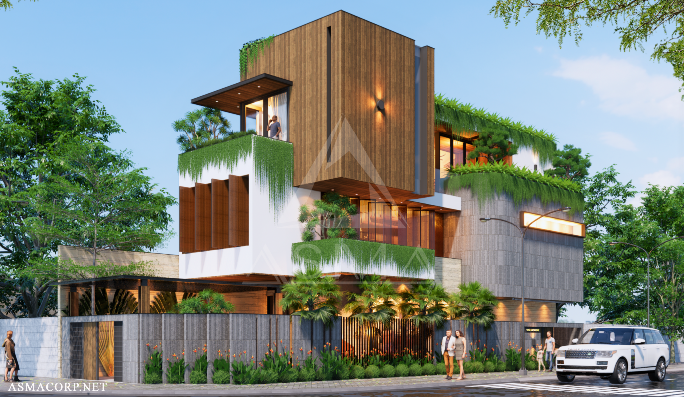 Nhà phố đẹp mái bằng khá phổ biến hiện nay
