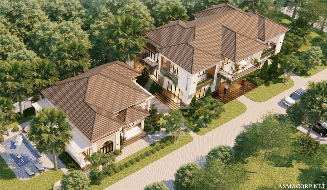 Mẫu nhà phố phong cách hiện đại 2 mặt tiền