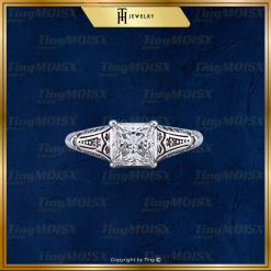 Nhẫn nữ moissanite 1 Carat NLM08